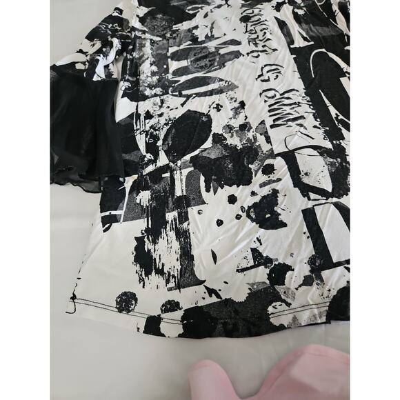 Yvonne Marie Womens Blouse Multicolor Size PS Polyester Blend Stretch 3/4 Sleeve - Picture 12 of 12